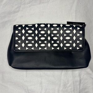 Lafayette 148 New York Black and White Patterned Clutch